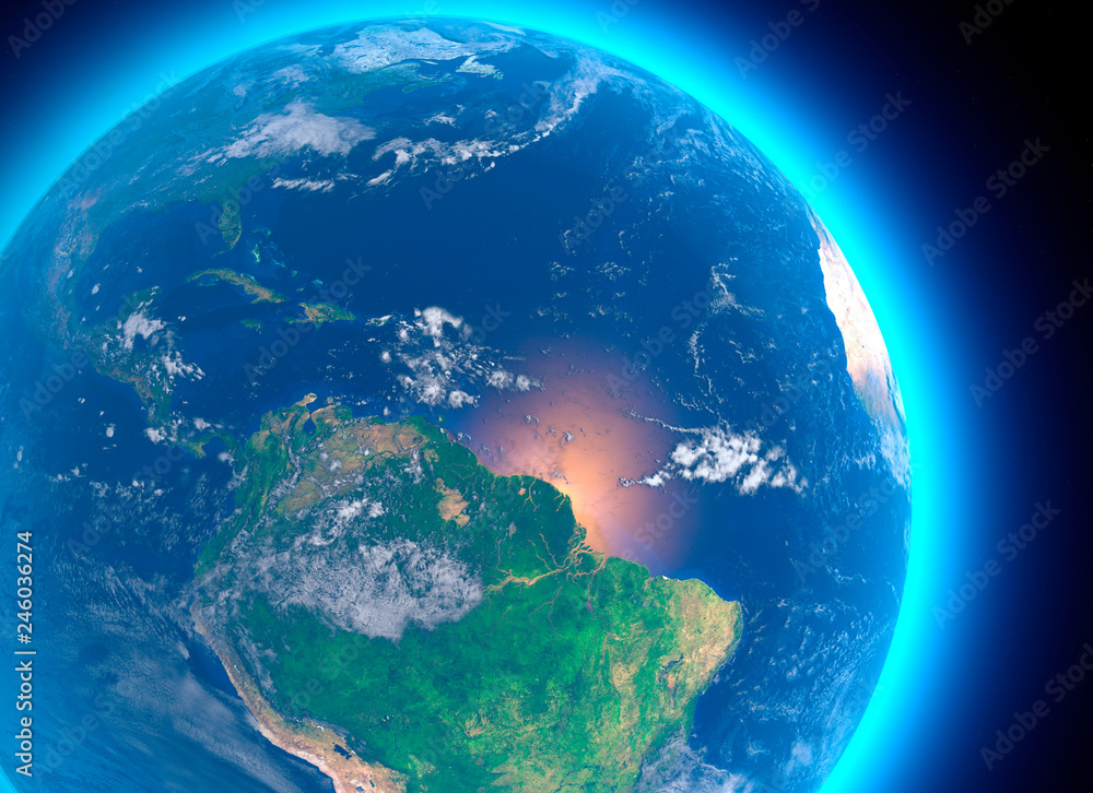 Vista satellitare dell'Amazzonia, cartina geografica, stati del Sud  America, rilevi e pianure, cartina fisica. Disboscamento foresta Stock  Illustration | Adobe Stock