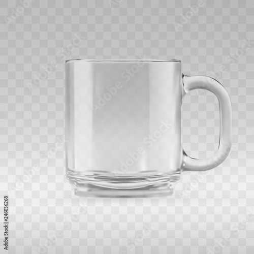Realistic 3d vector illustration of glass mug or tankard