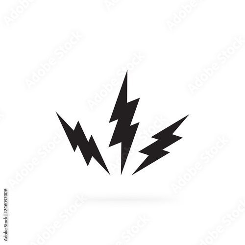 Battery charger, lightning bolt or thunderbolt symbol