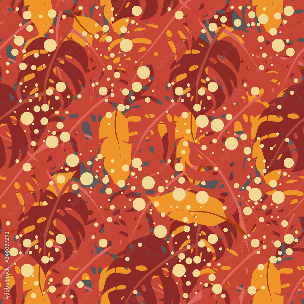Floral seamless pattern with monstera leaves Floral seamless pattern with monstera leaves