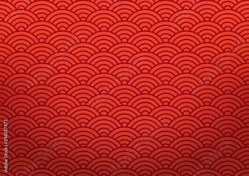 Red chinese oriental background with shadow. Vector illustration