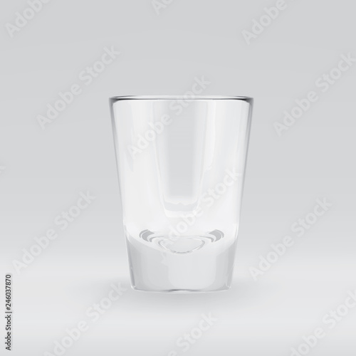 Empty transparent triangular glass for cosmopolitan cocktail