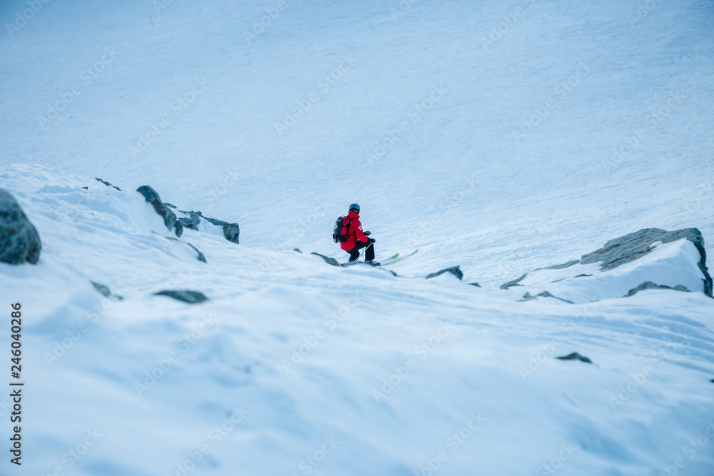 A on-mountain first aid responder at the top of Blackcomb. A on-mountain first aid responder at the top of Blackcomb.
