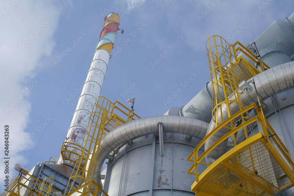 Chemical plant in the blue sky
