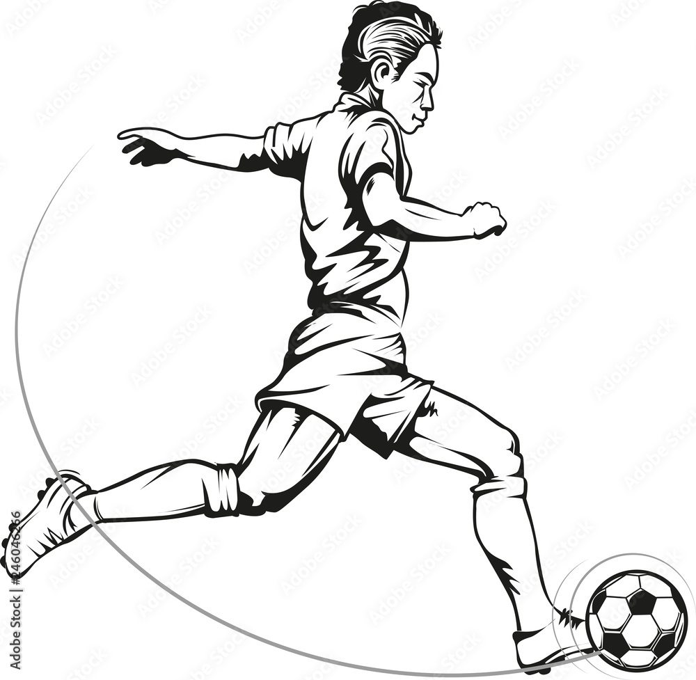 Vector illustration, Football player in action Vector illustration, Football player in action