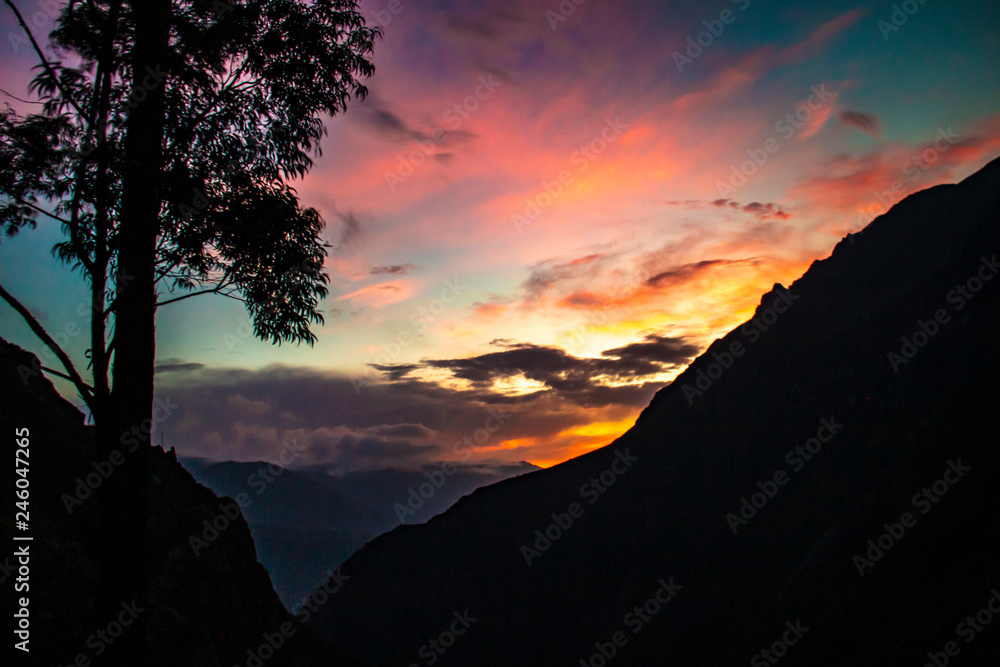 Obraz premium Tramonto nel canyon del Colca, Arequipa, Perù