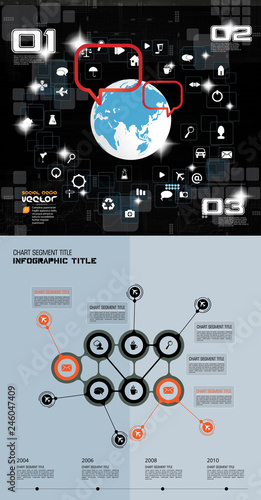 Business infographic elements data visualization vector design. photo