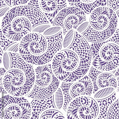 Seamless pattern with hand drawn spiral shells. Marine theme. © Glot Furman