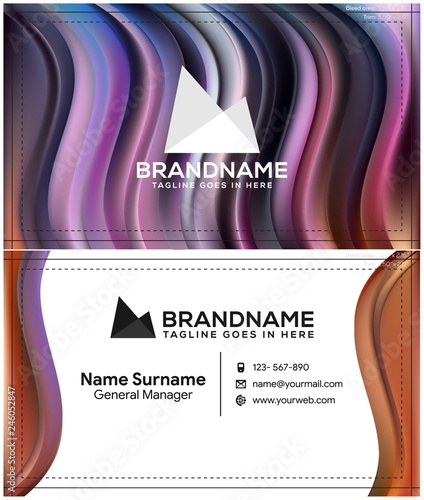 Vector modern creative and clean business card template, polygon background, flyer design, name card template. Corporate identity with abstract illustration. Vector company style for brandbook and gui