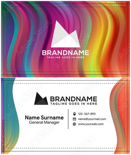 Vector modern creative and clean business card template, polygon background, flyer design, name card template. Corporate identity with abstract illustration. Vector company style for brandbook and gui