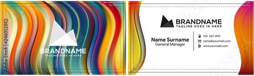 Vector modern creative and clean business card template, polygon background, flyer design, name card template. Corporate identity with abstract illustration. Vector company style for brandbook and gui