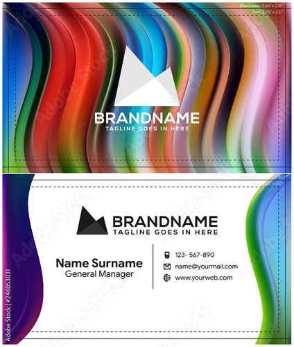 Vector modern creative and clean business card template, polygon background, flyer design, name card template. Corporate identity with abstract illustration. Vector company style for brandbook and gui