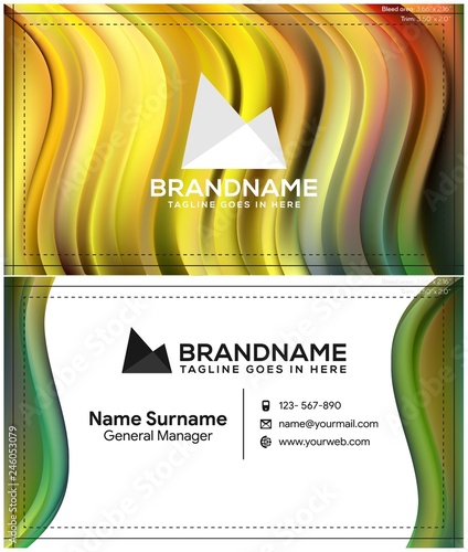 Vector modern creative and clean business card template, polygon background, flyer design, name card template. Corporate identity with abstract illustration. Vector company style for brandbook and gui