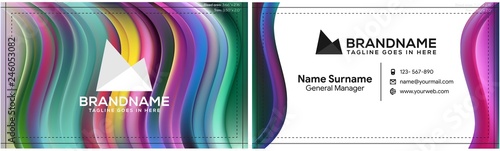 Vector modern creative and clean business card template, polygon background, flyer design, name card template. Corporate identity with abstract illustration. Vector company style for brandbook and gui