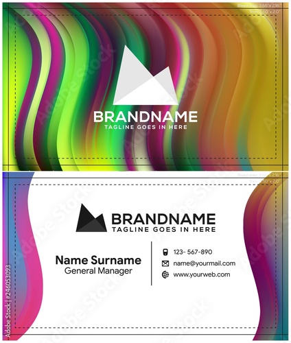 Vector modern creative and clean business card template, polygon background, flyer design, name card template. Corporate identity with abstract illustration. Vector company style for brandbook and gui