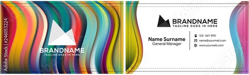 Vector modern creative and clean business card template, polygon background, flyer design, name card template. Corporate identity with abstract illustration. Vector company style for brandbook and gui
