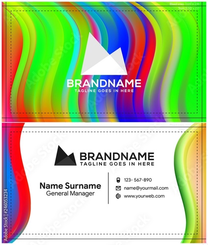 Vector modern creative and clean business card template, polygon background, flyer design, name card template. Corporate identity with abstract illustration. Vector company style for brandbook and gui