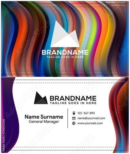 Vector modern creative and clean business card template, polygon background, flyer design, name card template. Corporate identity with abstract illustration. Vector company style for brandbook and gui
