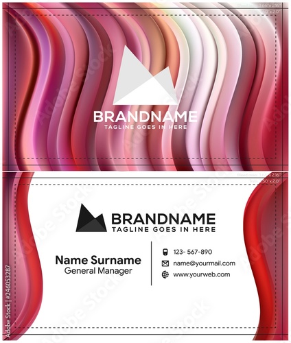 Vector modern creative and clean business card template, polygon background, flyer design, name card template. Corporate identity with abstract illustration. Vector company style for brandbook and gui