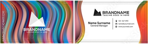 Vector modern creative and clean business card template, polygon background, flyer design, name card template. Corporate identity with abstract illustration. Vector company style for brandbook and gui