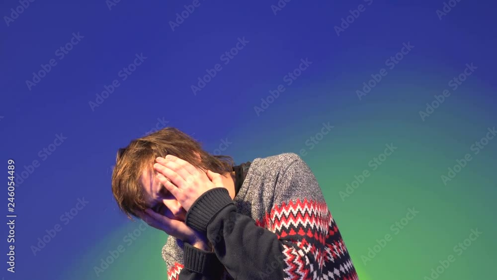 Portrait of caucasian guy who is under stress. Portrait of caucasian guy who is under stress.