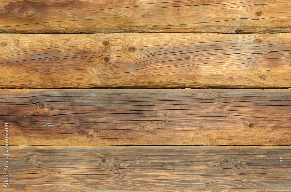 Wooden wall of logs background Wooden wall of logs background