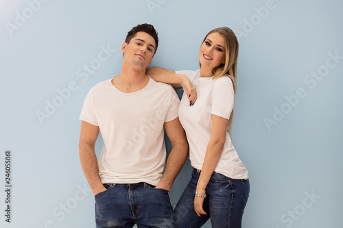 Beautiful young couple posing.