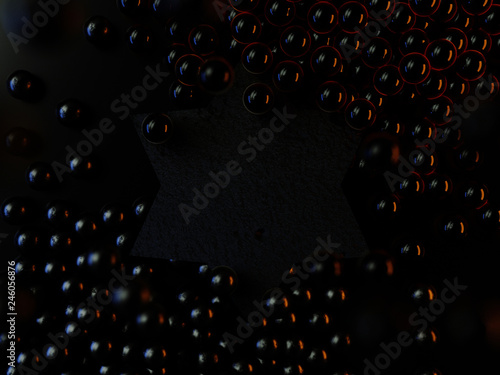 Geometry shapes on black background for logo render photo