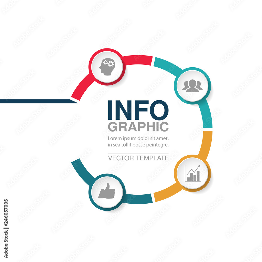 Vector infographic template for circular diagram, graph, presentation, chart, business concept with 4 options. Vector infographic template for circular diagram, graph, presentation, chart, business concept with 4 options.