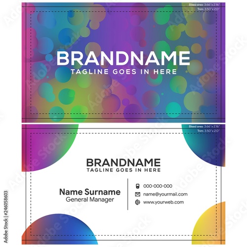 Vector modern creative and clean business card template, polygon background, flyer design, name card template. Corporate identity with abstract illustration. Vector company style for brandbook