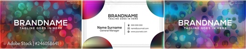 Vector modern creative and clean business card template, polygon background, flyer design, name card template. Corporate identity with abstract illustration. Vector company style for brandbook