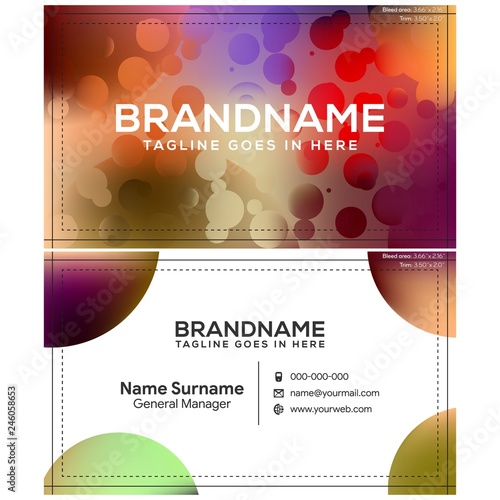 Vector modern creative and clean business card template, polygon background, flyer design, name card template. Corporate identity with abstract illustration. Vector company style for brandbook