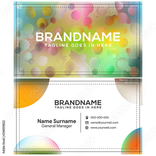 Vector modern creative and clean business card template, polygon background, flyer design, name card template. Corporate identity with abstract illustration. Vector company style for brandbook