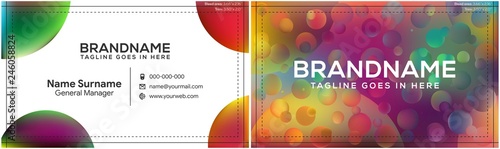 Vector modern creative and clean business card template, polygon background, flyer design, name card template. Corporate identity with abstract illustration. Vector company style for brandbook