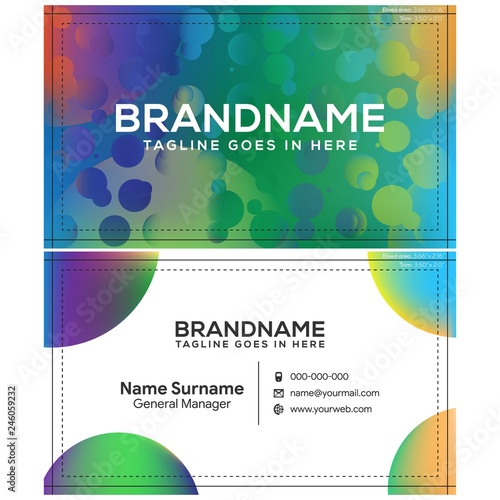 Vector modern creative and clean business card template, polygon background, flyer design, name card template. Corporate identity with abstract illustration. Vector company style for brandbook