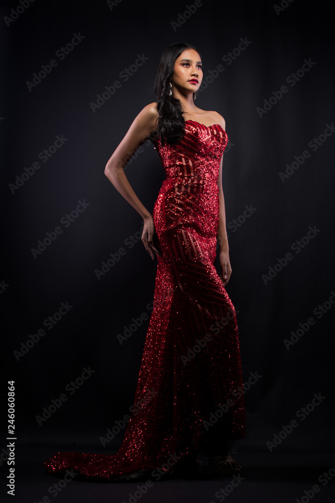 Miss Pageant Contest Evening Ball Gown Dress Crown Stock Photo - Image of  asia, gown: 143967296