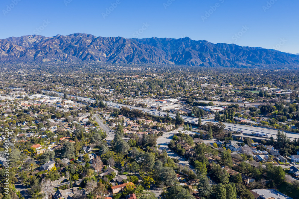 Aerial view near the  famous rose bowl