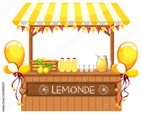 A wooden lemonade shop