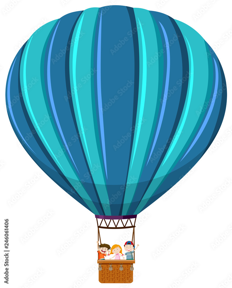 Fototapeta premium Dzieci lecące balonem