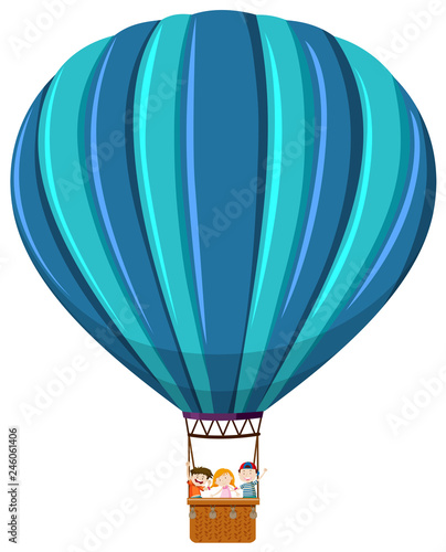 Children riding hot air balloon