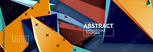 3d triangular shapes geometric background. Origami style pattern with triange shapes for decorative design. Poster design. Line design. Modern presentation template