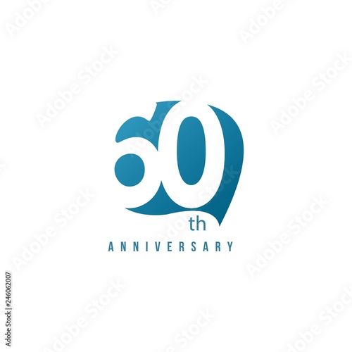 60 Year Anniversary Vector Template Design Illustration