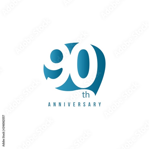 90 Year Anniversary Vector Template Design Illustration