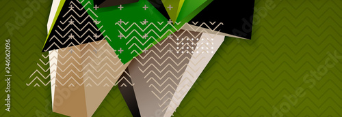3d triangular shapes geometric background. Origami style pattern with triange shapes for decorative design. Poster design. Line design. Modern presentation template