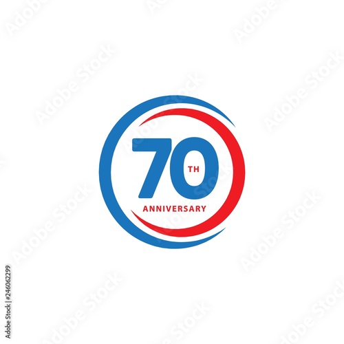 Free Download 70 Year Anniversary Vector Template Design Illustration - GFXLoad