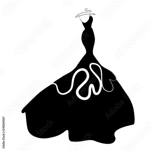 wedding dress design, black and white