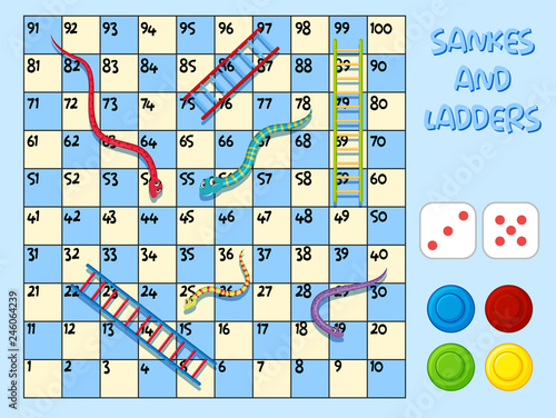 Snakes and ladder game template