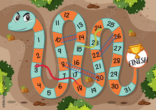 Snake ladder game template