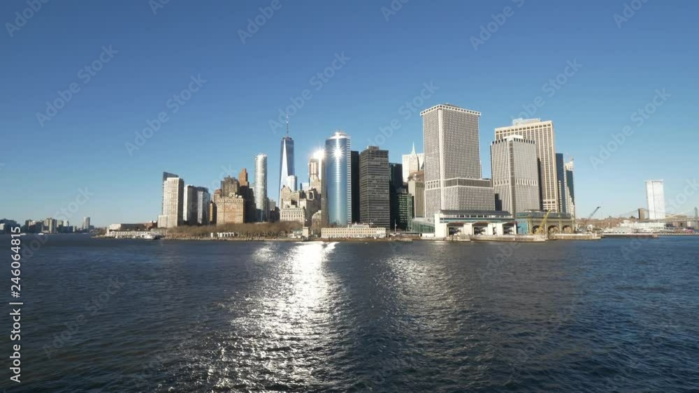 Amazing Manhattan Skyline downtown view from Hudson River Amazing Manhattan Skyline downtown view from Hudson River