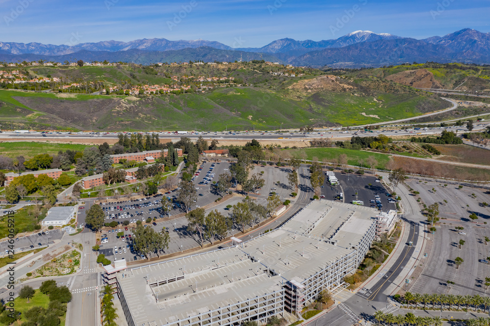 Aerial view of Magnolia Ln Parking of Cal Poly Pomona